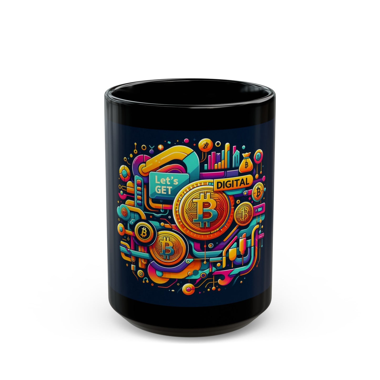 Bitcoin "Let's Get Digital" Black Mug