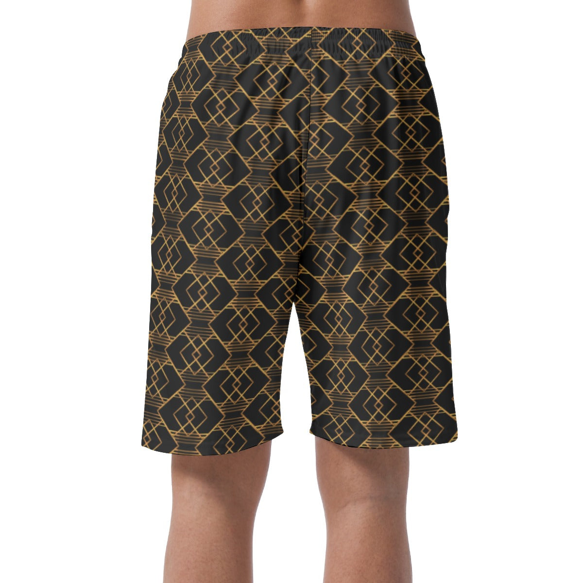 Men's Black and Gold Casual Summer Shorts