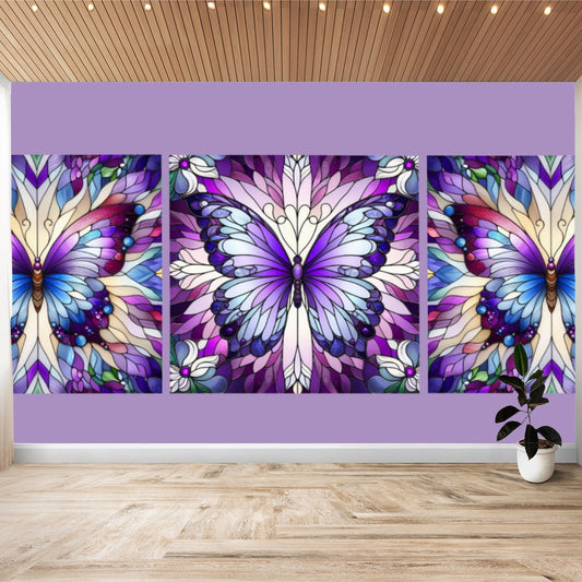 Violet Butterfly Decorative Wall Mural Decal