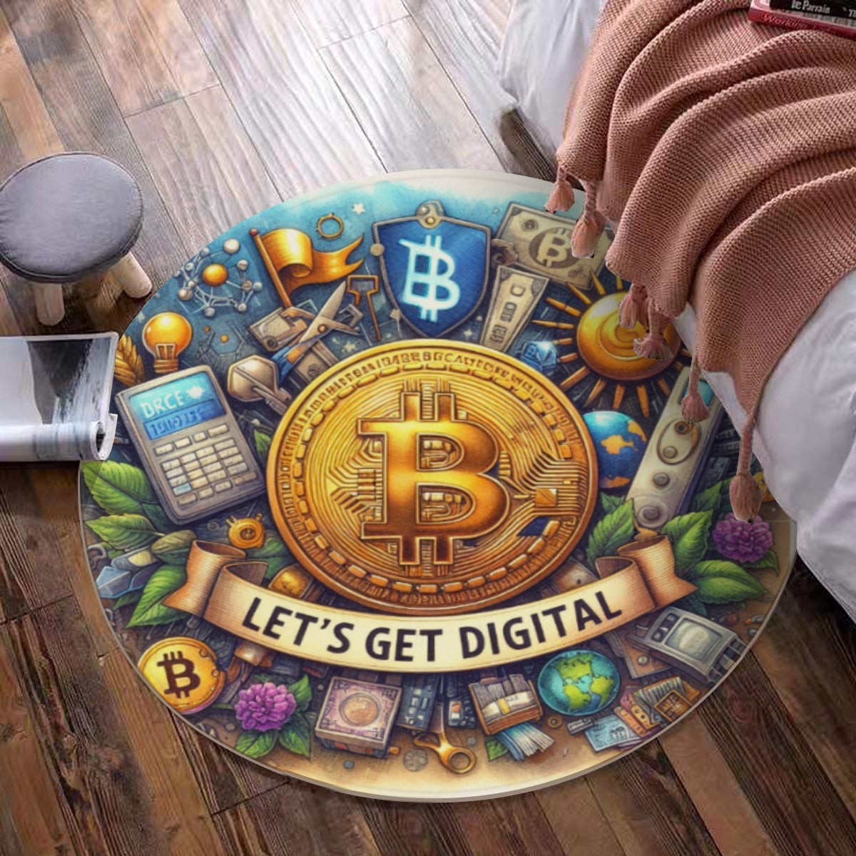 Let's Get Digital Bitcoin Foldable Round Mat