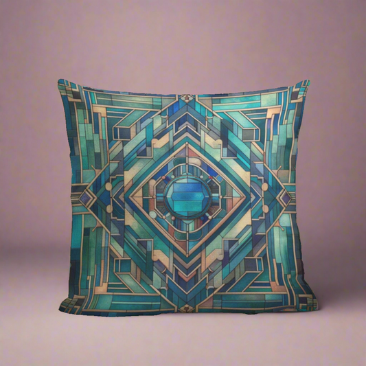 Art Deco Decorative Accent Pillow - Elegant Home Decor Accessory - Misfit Marketing Design Studios