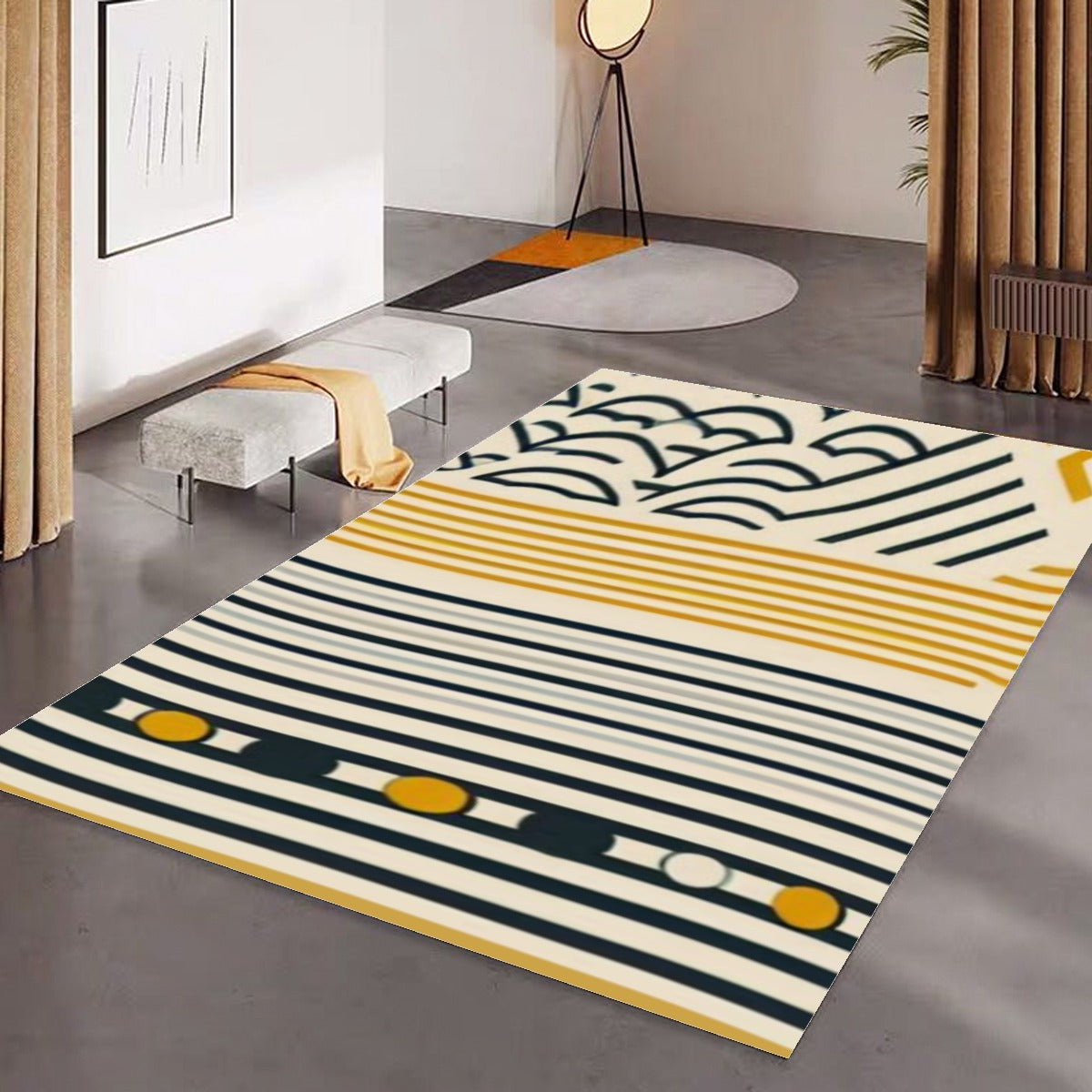 Modern Abstract Foldable Rectangular Floor Mat