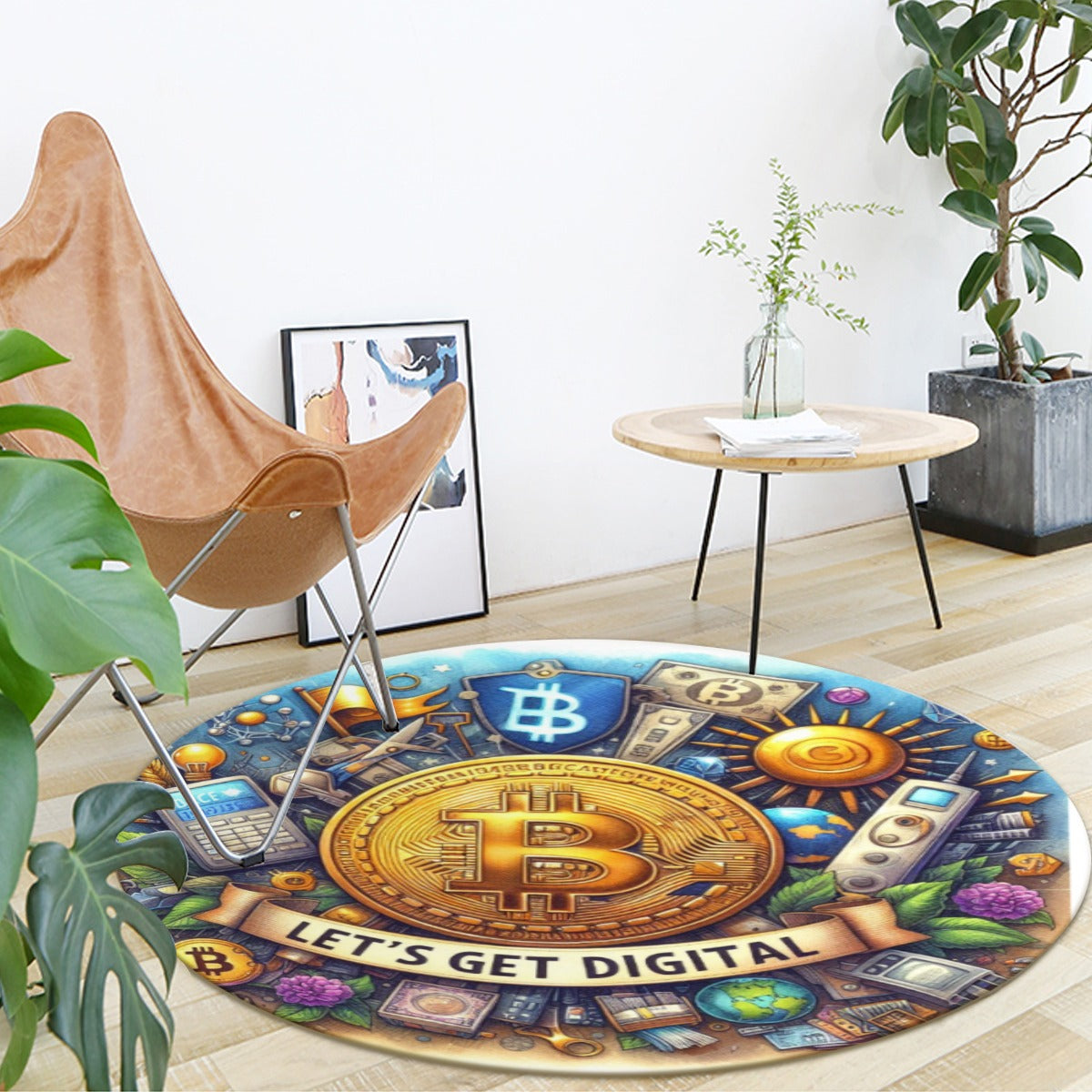 Let's Get Digital Bitcoin Foldable Round Mat