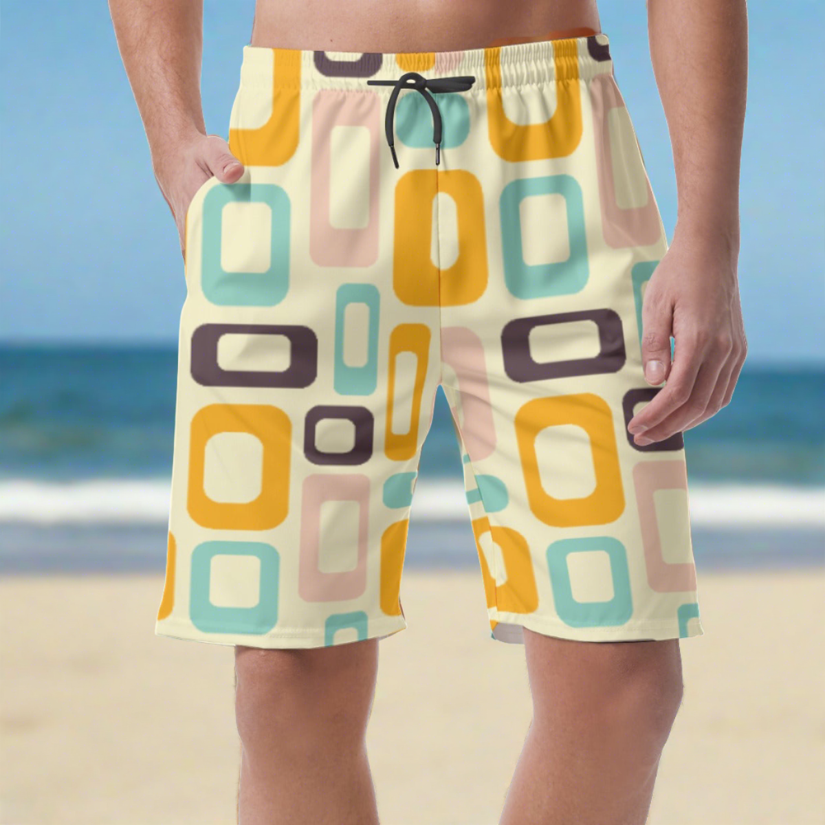 Retro Pattern Mens Fashion Shorts - Stylish and Comfortable - Misfit Marketing Design Studios