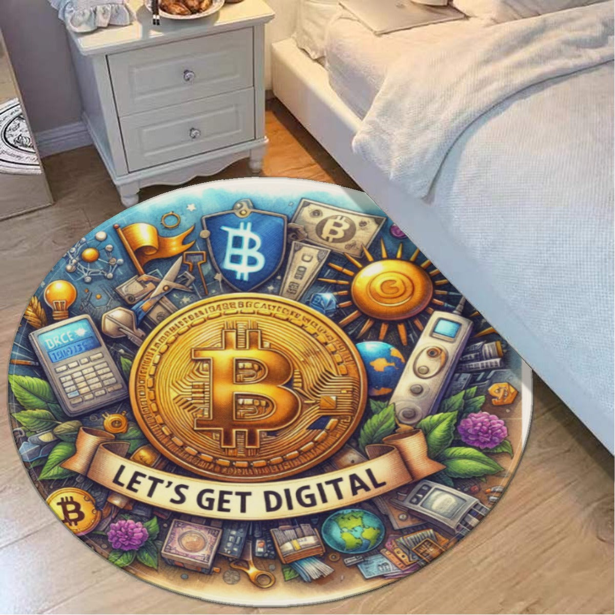 Let's Get Digital Bitcoin Foldable Round Mat