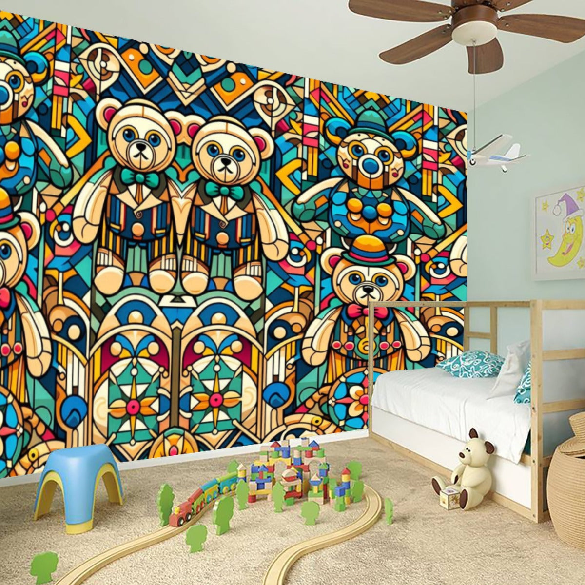 Colorful Teddy Bear Wall Decal