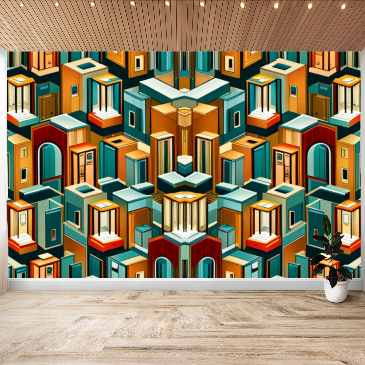 'Ciudad Tranquila' Cityscape Decorative Wall Decal