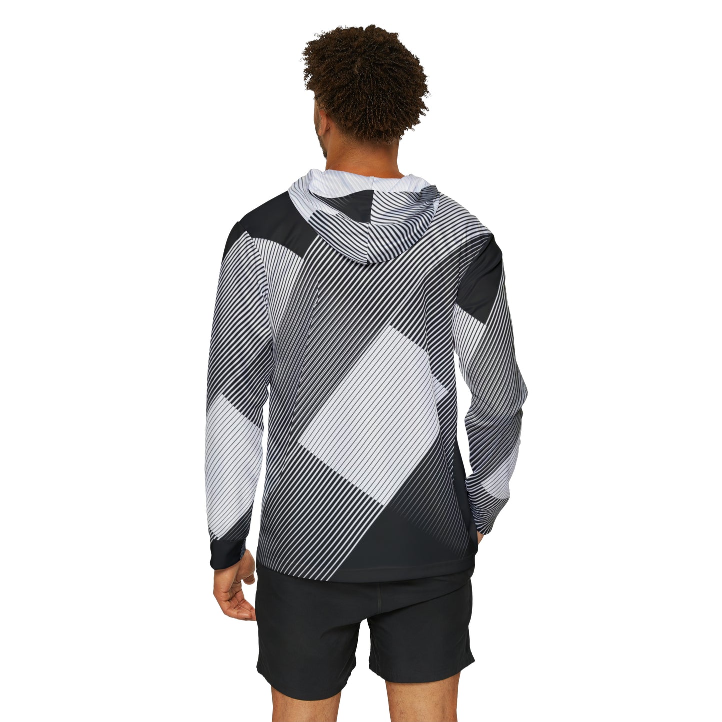 Black and White Mens Sports Warmup Hoodie - Stay Cozy and On-Trend - Misfit Marketing Design Studios