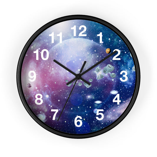 Space and Time Wall Clock - Modern Home Decor Accessory - Misfit Marketing Design Studios