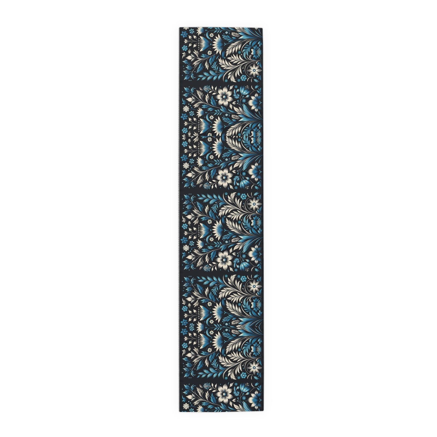 Dark Blue Art Dec Floral Table Runner