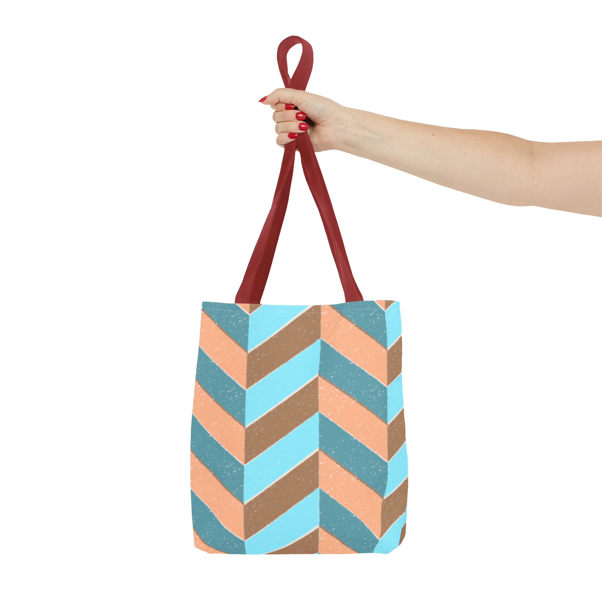 Misty Cyan Chevron Tote Bag - Fashionable and Functional - Misfit Marketing Design Studios