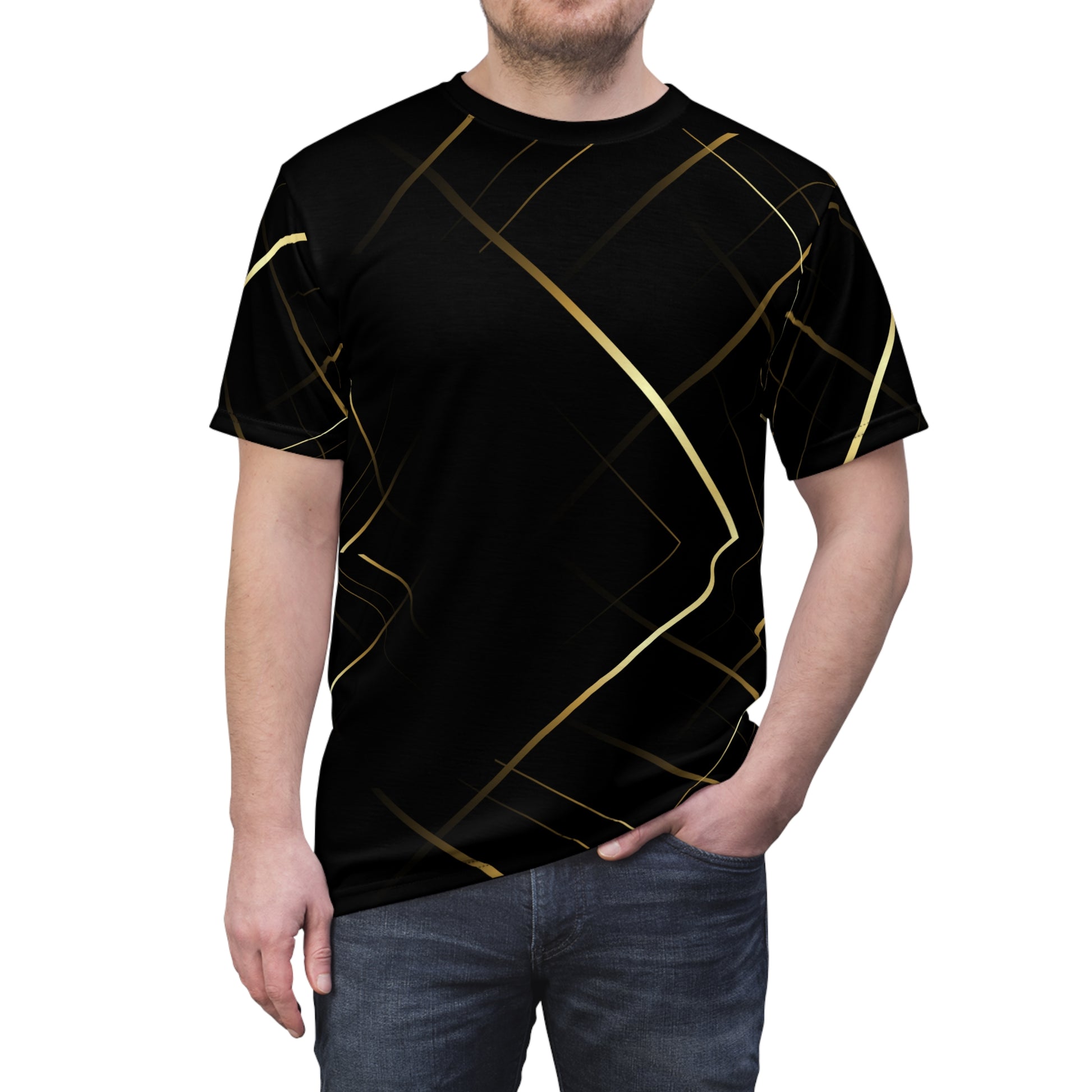 Men's Gold Beams T-Shirt - Misfit Marketing Designs