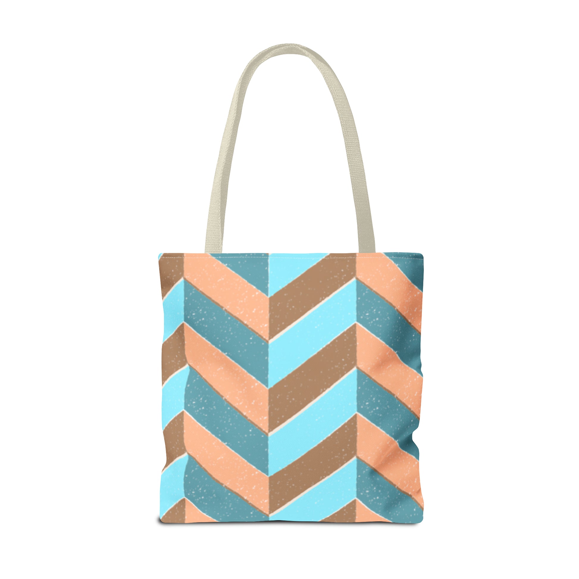 Misty Cyan Chevron Tote Bag - Fashionable and Functional - Misfit Marketing Design Studios