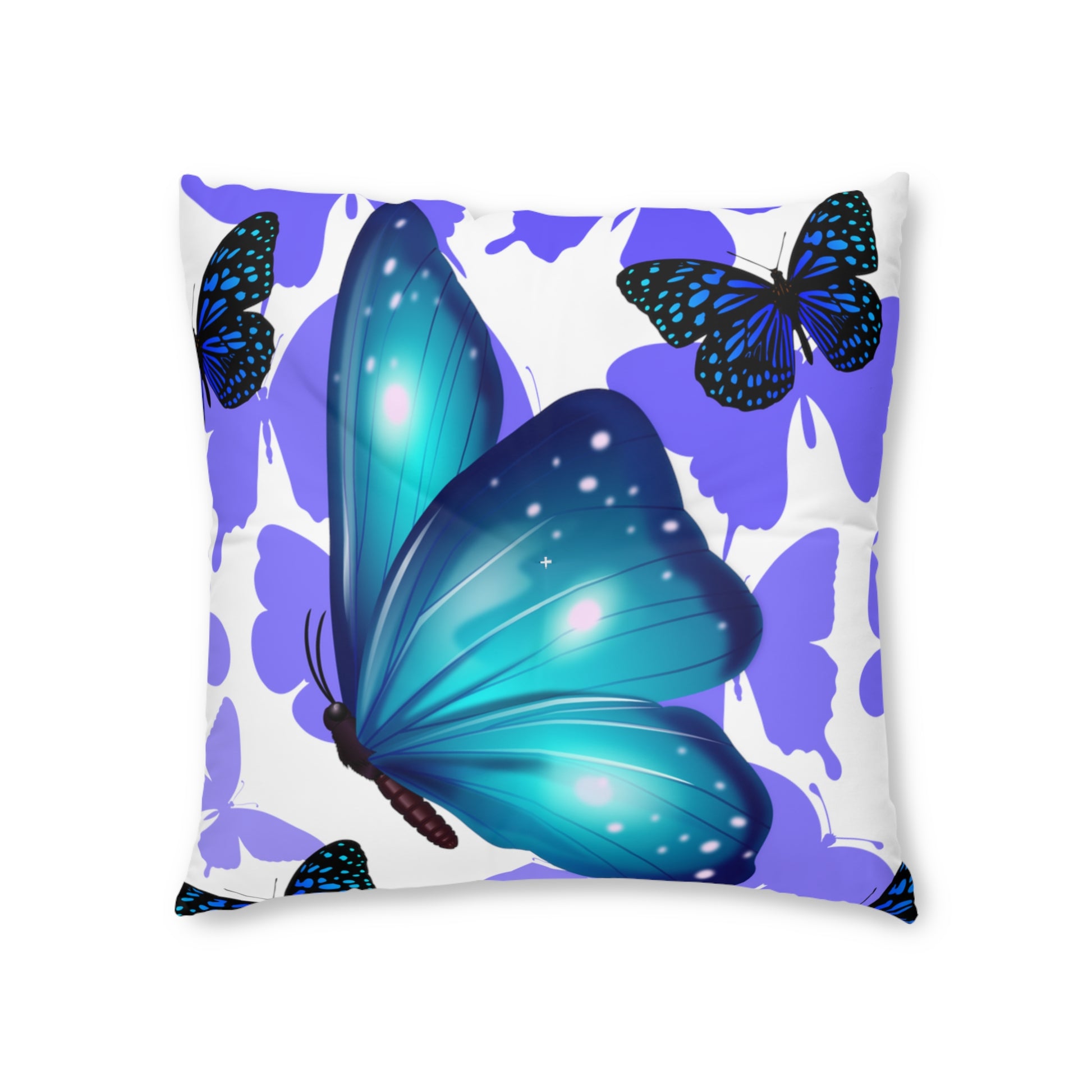 Teal Butterfly Tufted Floor Pillow - Soft and Stylish Decor for Your Home - Misfit Marketing Design Studios