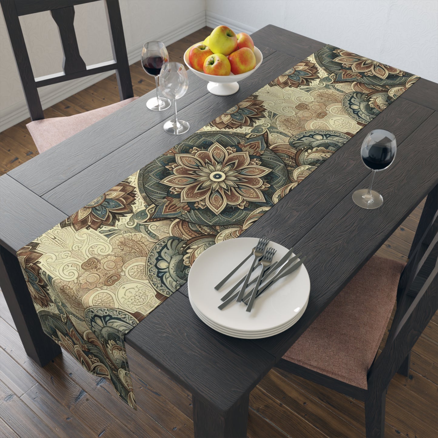 Cafe Beige Floral Table Runner