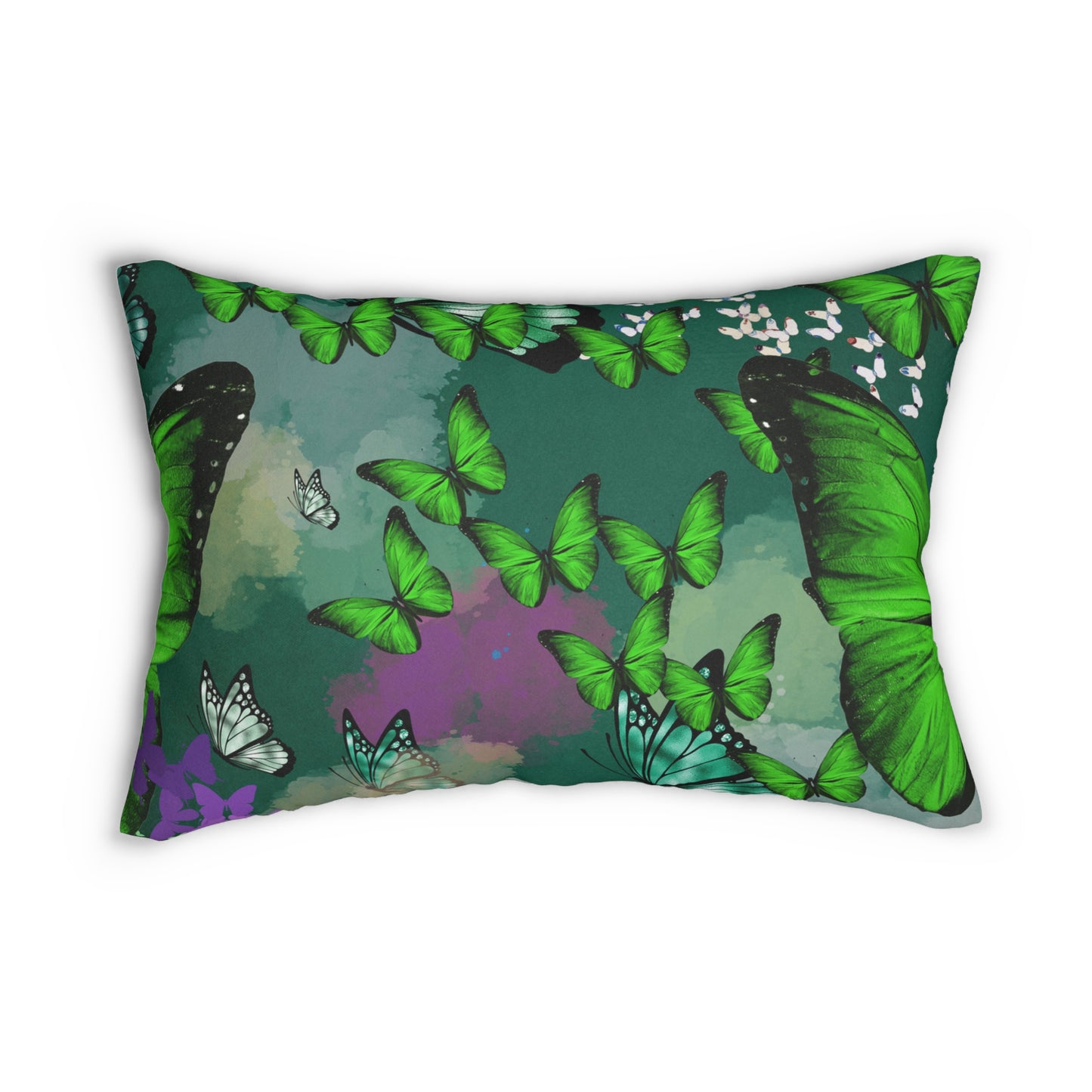 Emerald Butterfly Lumbar Pillow - Decorative Accent for Home or Office - Misfit Marketing Design Studios