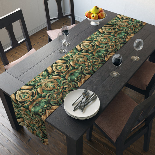 Ornate Emerald Table Runner