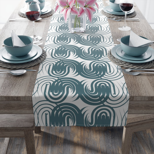 Paynes Gray Table Runner with Artistic Pattern - Elegant and Unique Home Decor - Misfit Marketing Design Studios