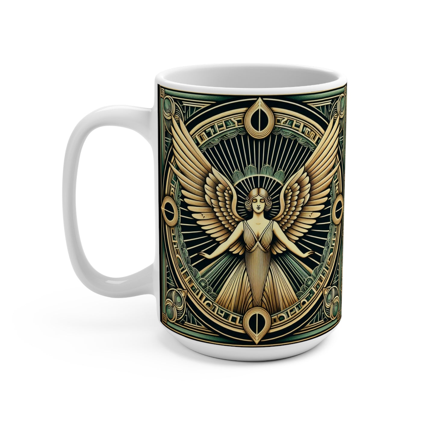 15oz Ceramic Art Deco Angel Coffee Mug