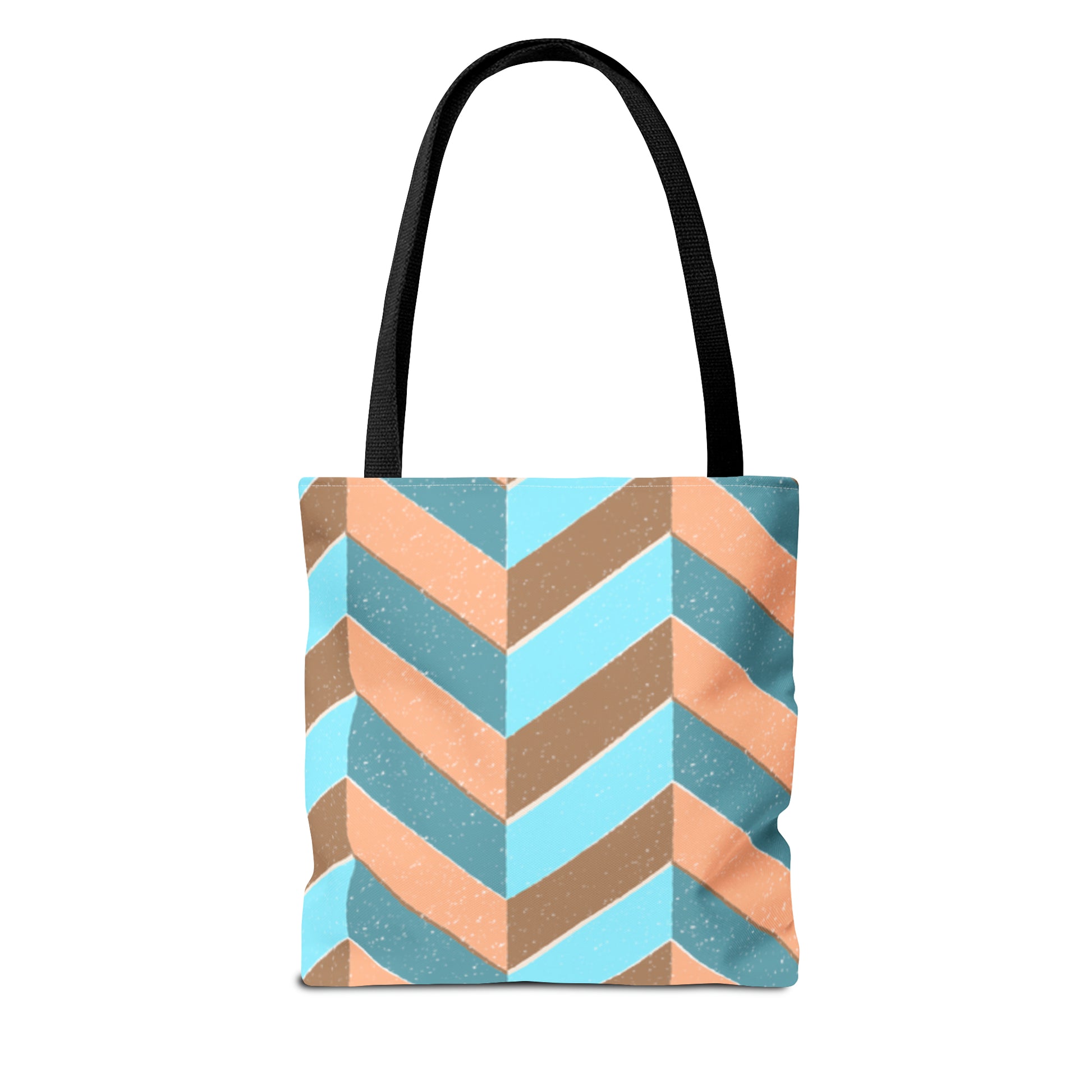 Misty Cyan Chevron Tote Bag - Fashionable and Functional - Misfit Marketing Design Studios