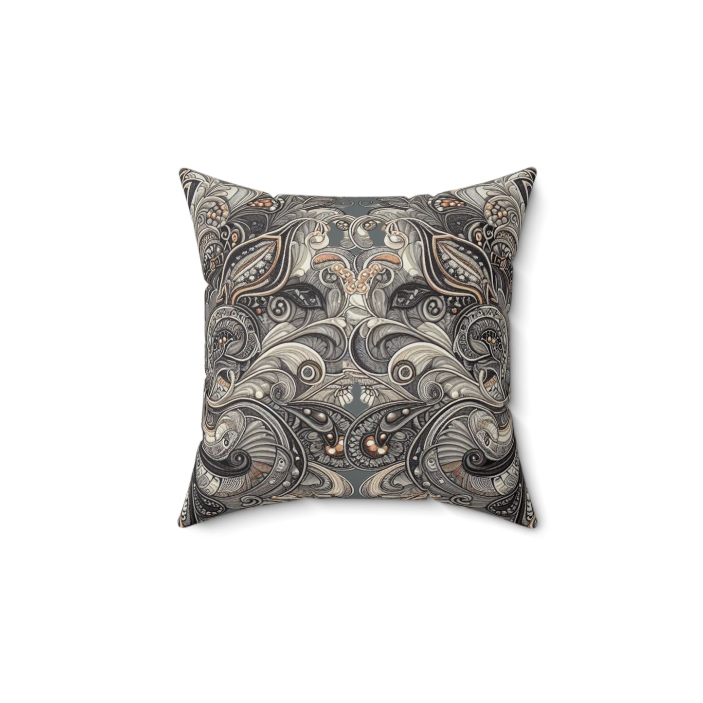 Art Deco Paisley Faux Suede Square Pillow