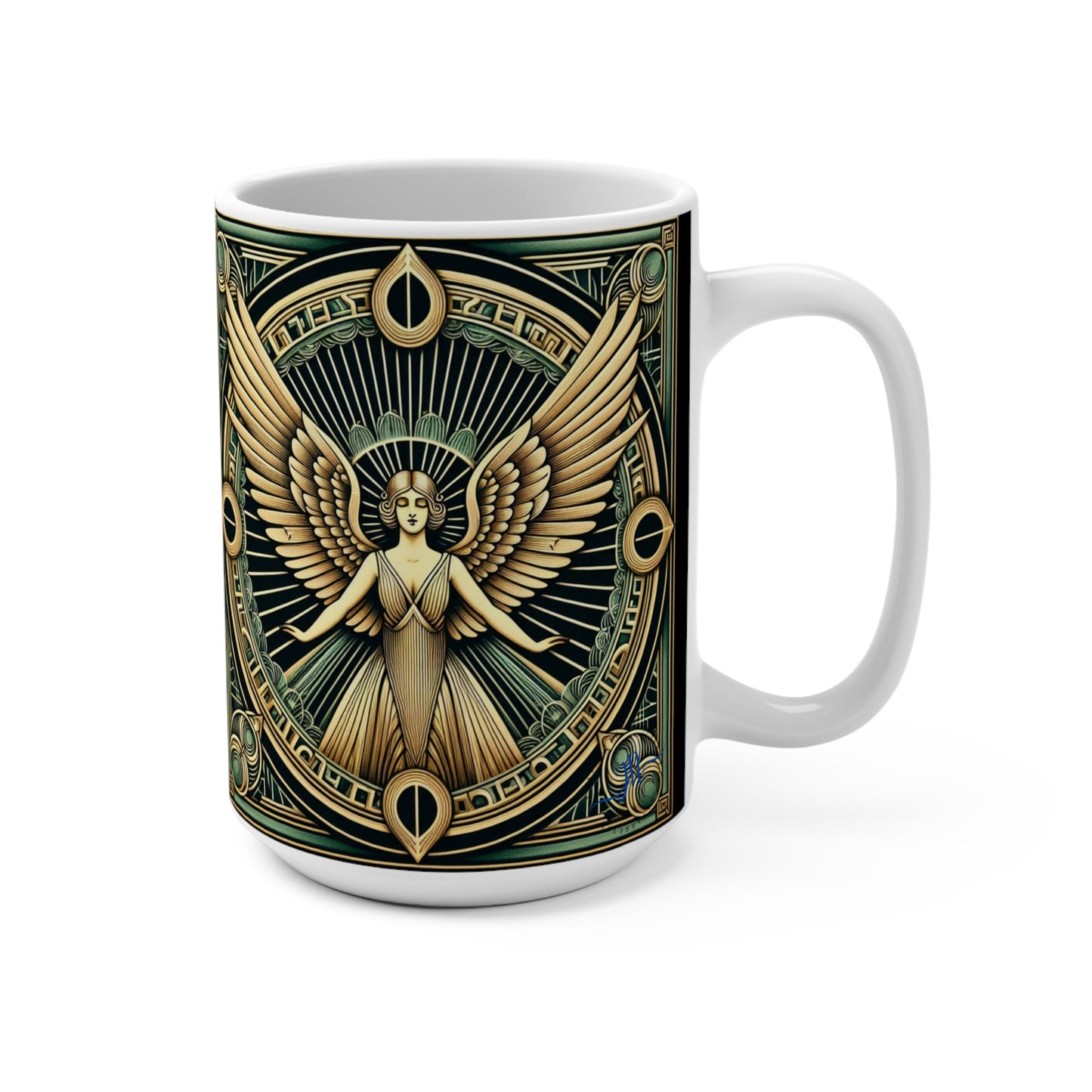 15oz Ceramic Art Deco Angel Coffee Mug