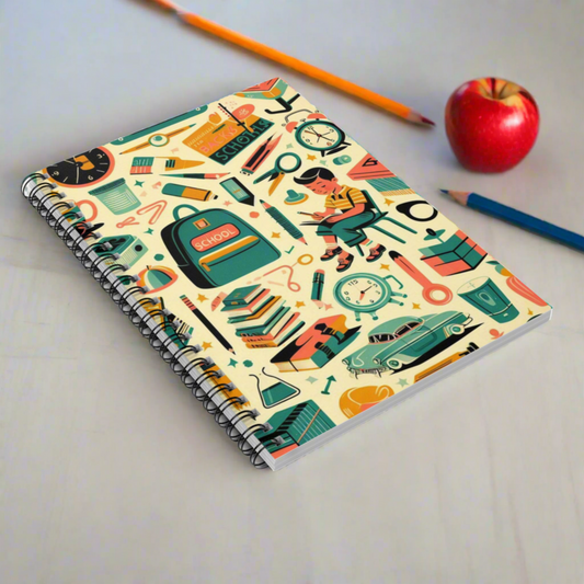 Back to School 1950s Classroom Spiral Notebook - Ruled Line