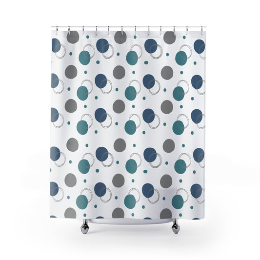 Dots  Circles Shower Curtain - Stylish Bathroom Decor - Misfit Marketing Design Studios