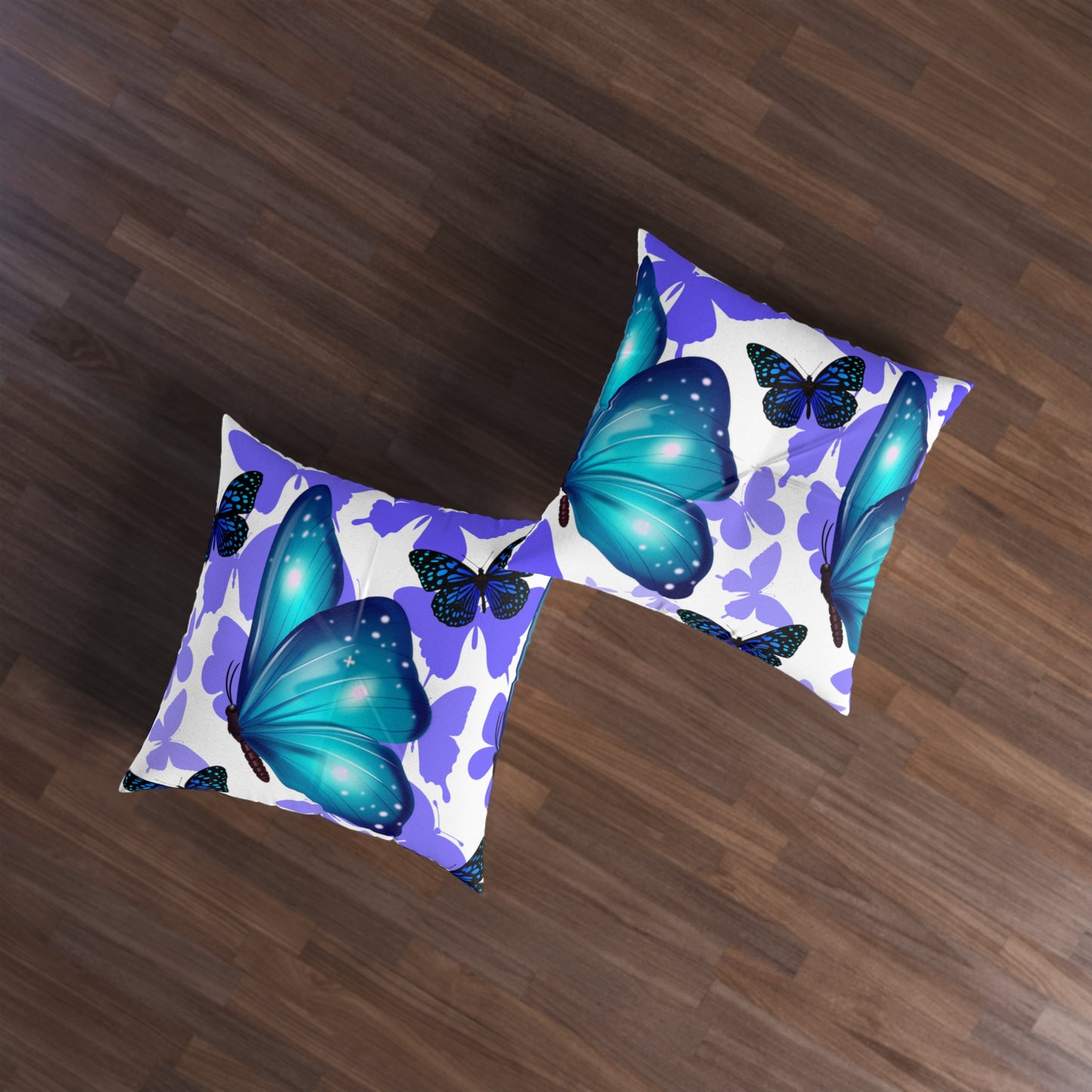 Teal Butterfly Tufted Floor Pillow - Soft and Stylish Decor for Your Home - Misfit Marketing Design Studios