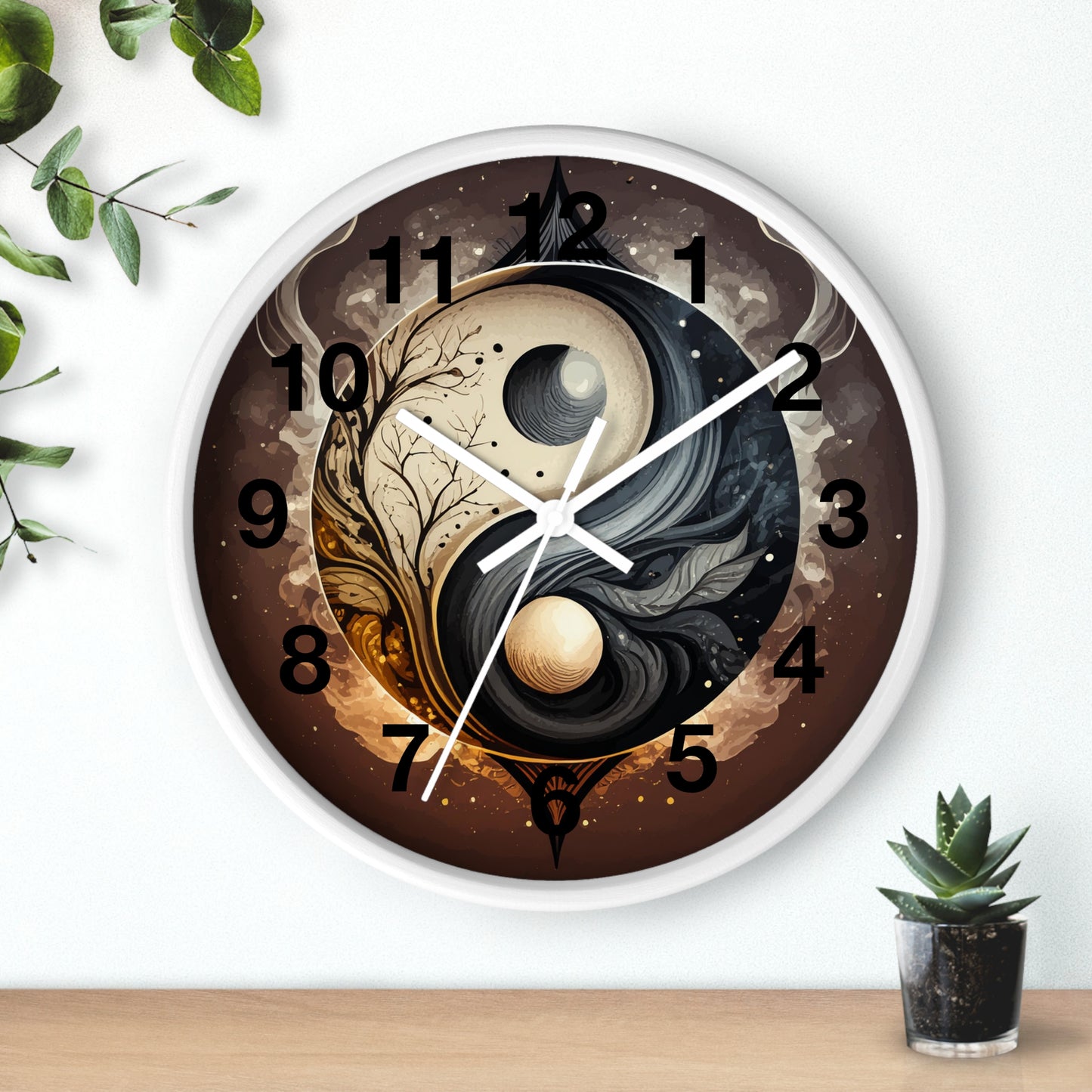 Yin and yang Wall Clock - Misfit Marketing Design Studios