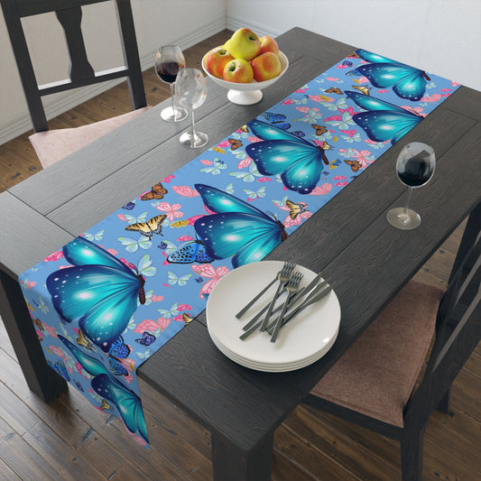 Blue Butterfly Medley Table Runner - Elegant Home Decor for Any Occasion - Misfit Marketing Design Studios