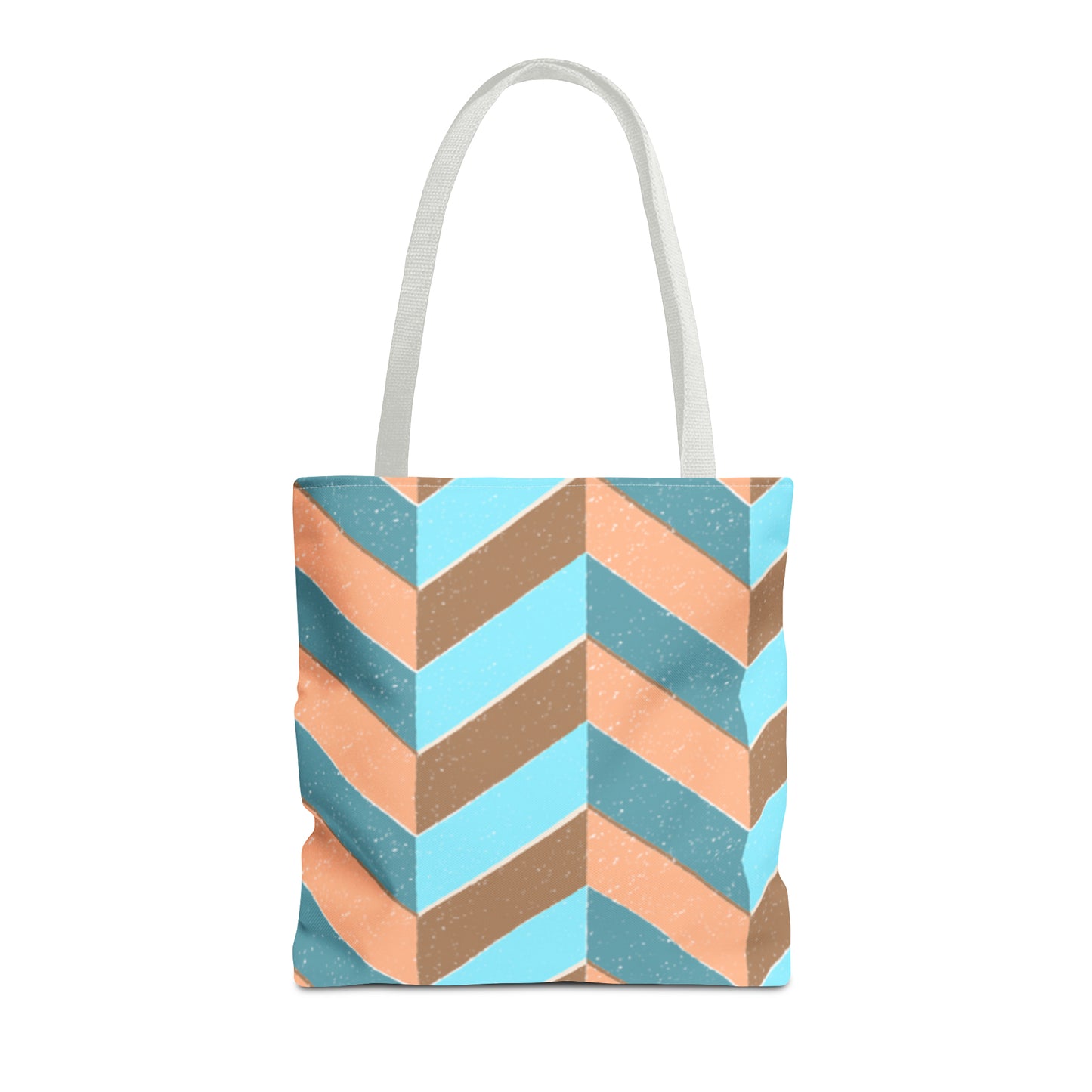 Misty Cyan Chevron Tote Bag - Fashionable and Functional - Misfit Marketing Design Studios