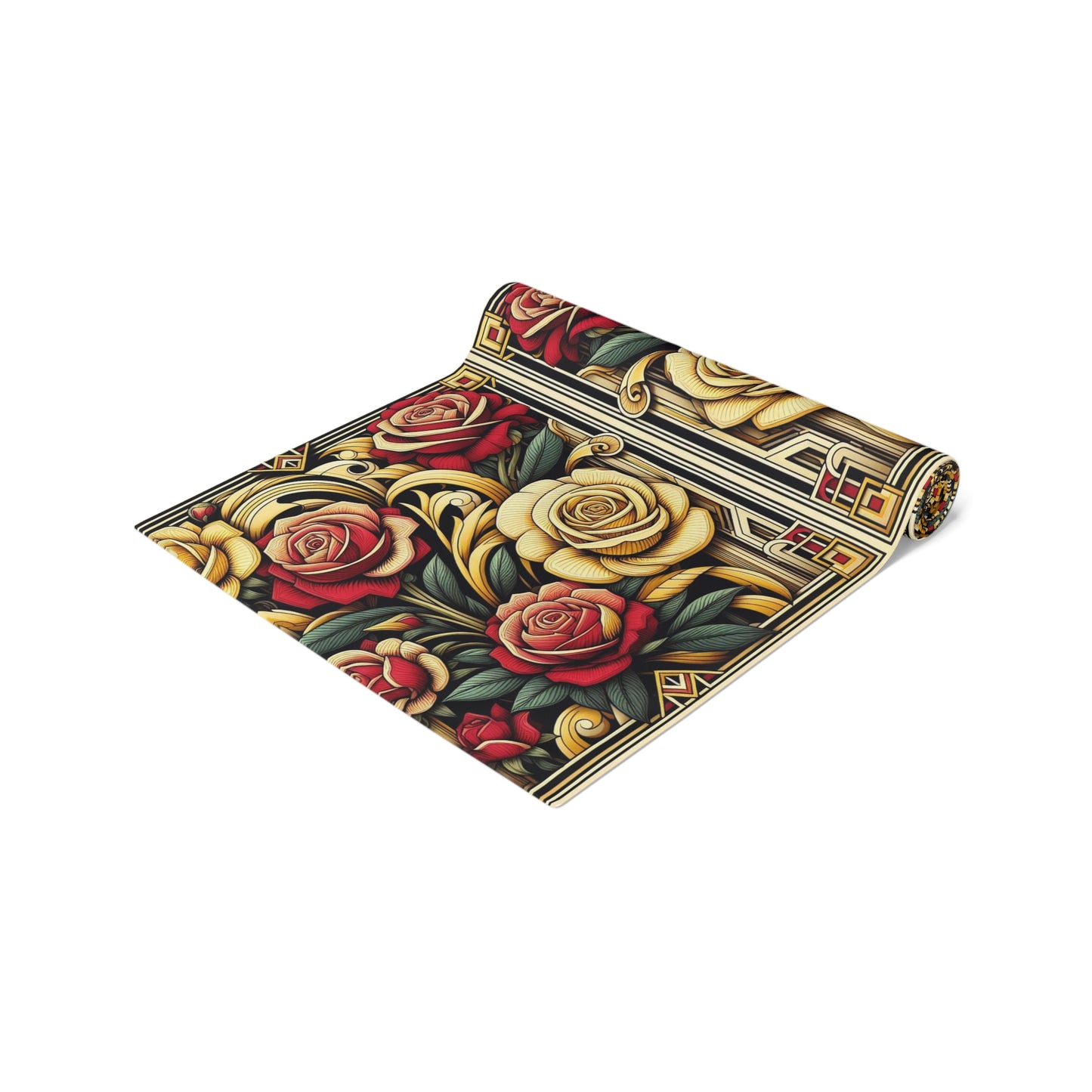 Elegant Red Yellow Roses Table Runner - Perfect for Any Occasion