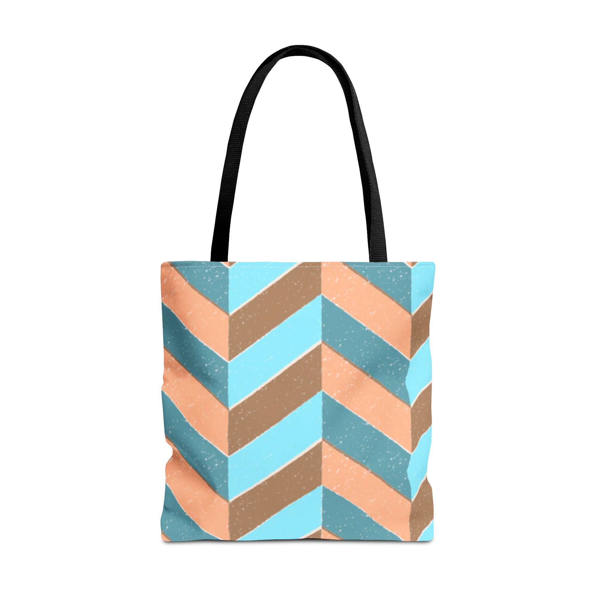 Misty Cyan Chevron Tote Bag - Fashionable and Functional - Misfit Marketing Design Studios