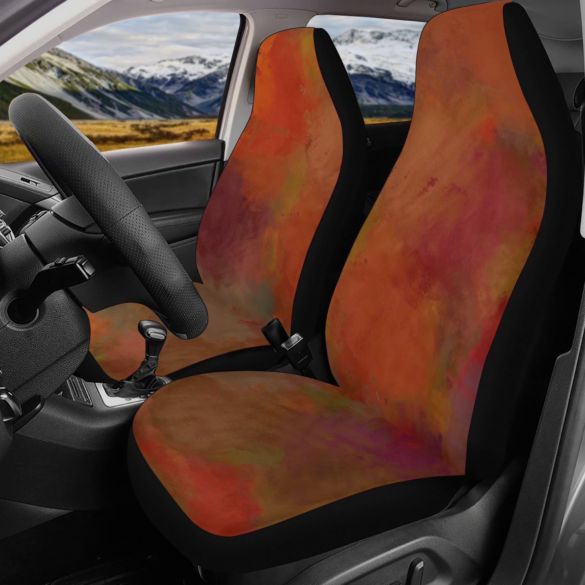 Copper Abstract Car Seat Cover Set - Stylish and Functional Protection for Your Car Seats with Abstract Design - Misfit Marketing Design Studios