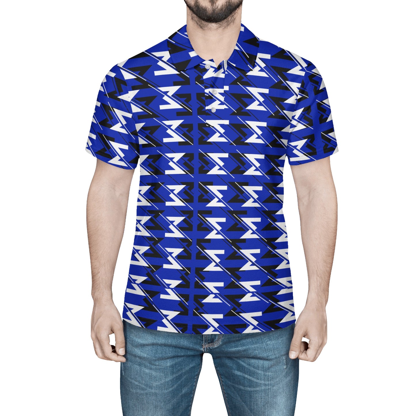 Men's Blue Polo Shirt - Misfit Marketing Designs