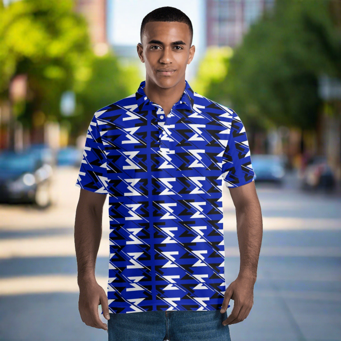 Blue Mens Polo Shirt - Classic Design for Effortless Style - Misfit Marketing Design Studios