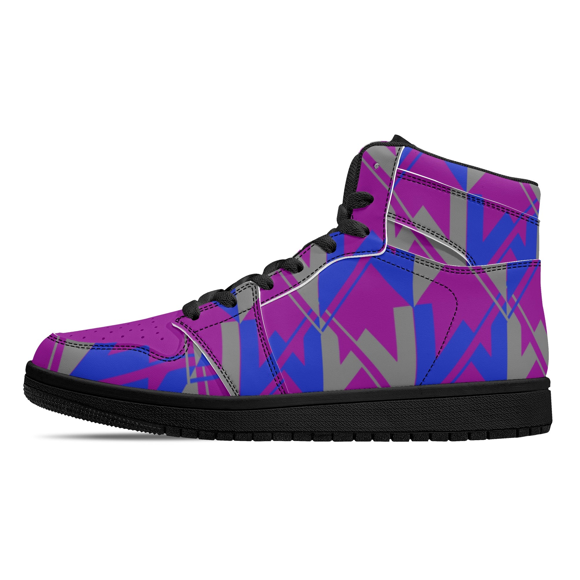 Women's Mardi Gras High Top Leather Sneakers - Misfit Marketing Designs