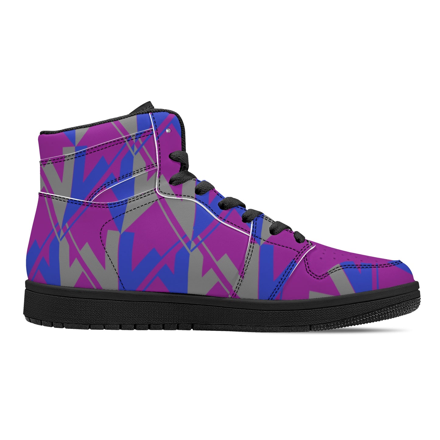 Women's Mardi Gras High Top Leather Sneakers - Misfit Marketing Designs