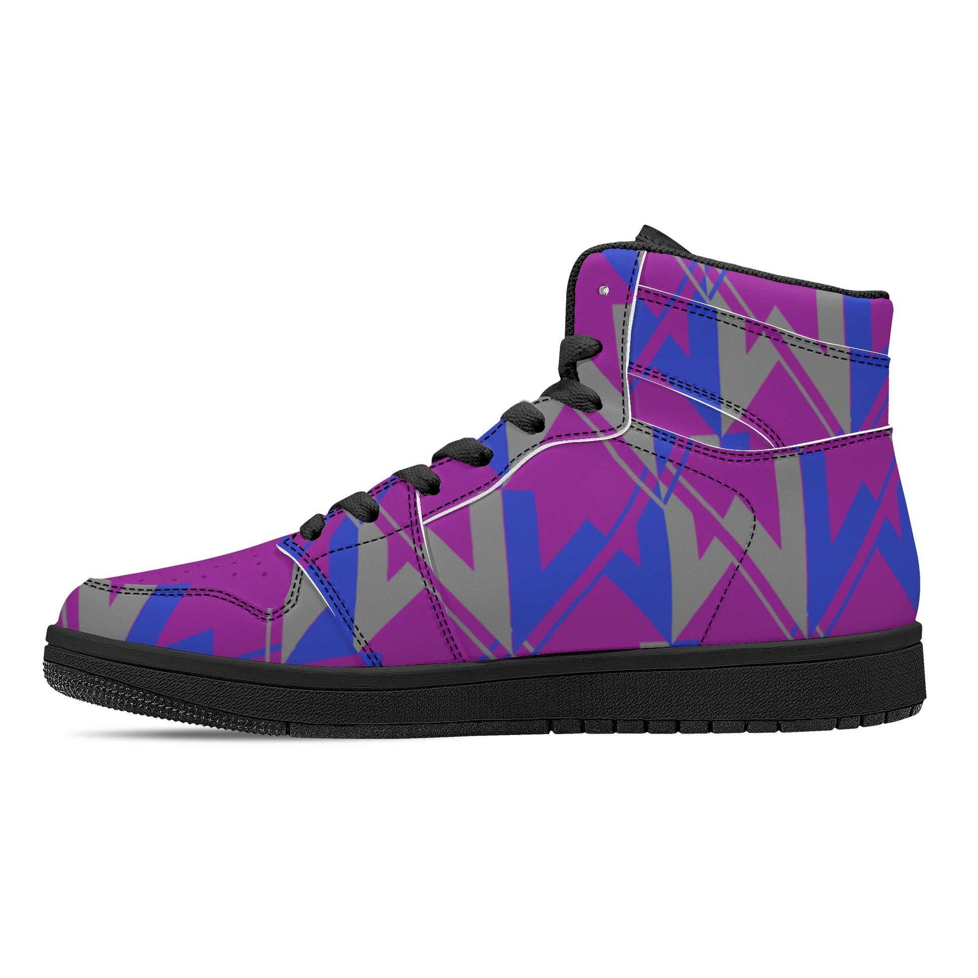 Women's Mardi Gras High Top Leather Sneakers - Misfit Marketing Designs