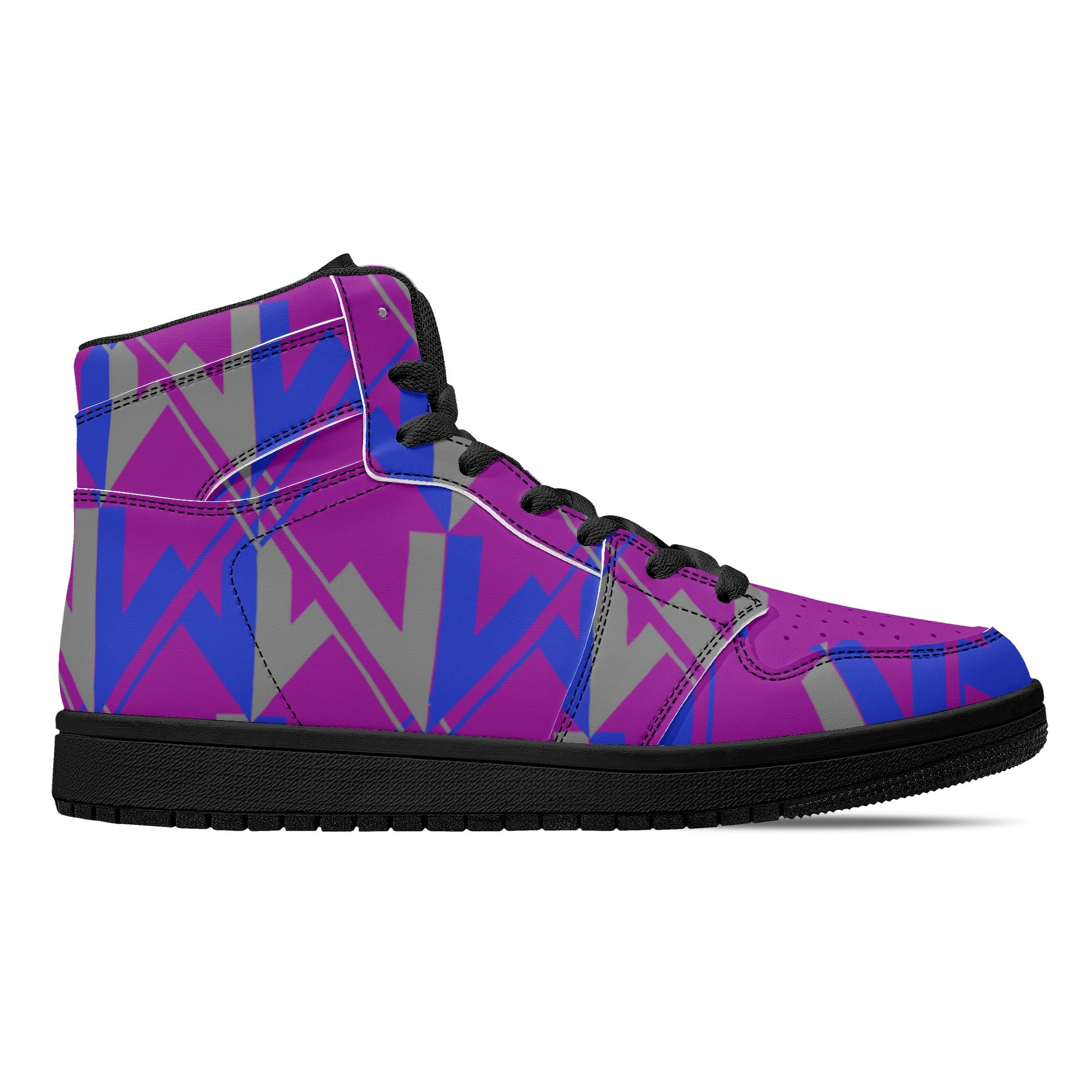 Women's Mardi Gras High Top Leather Sneakers - Misfit Marketing Designs