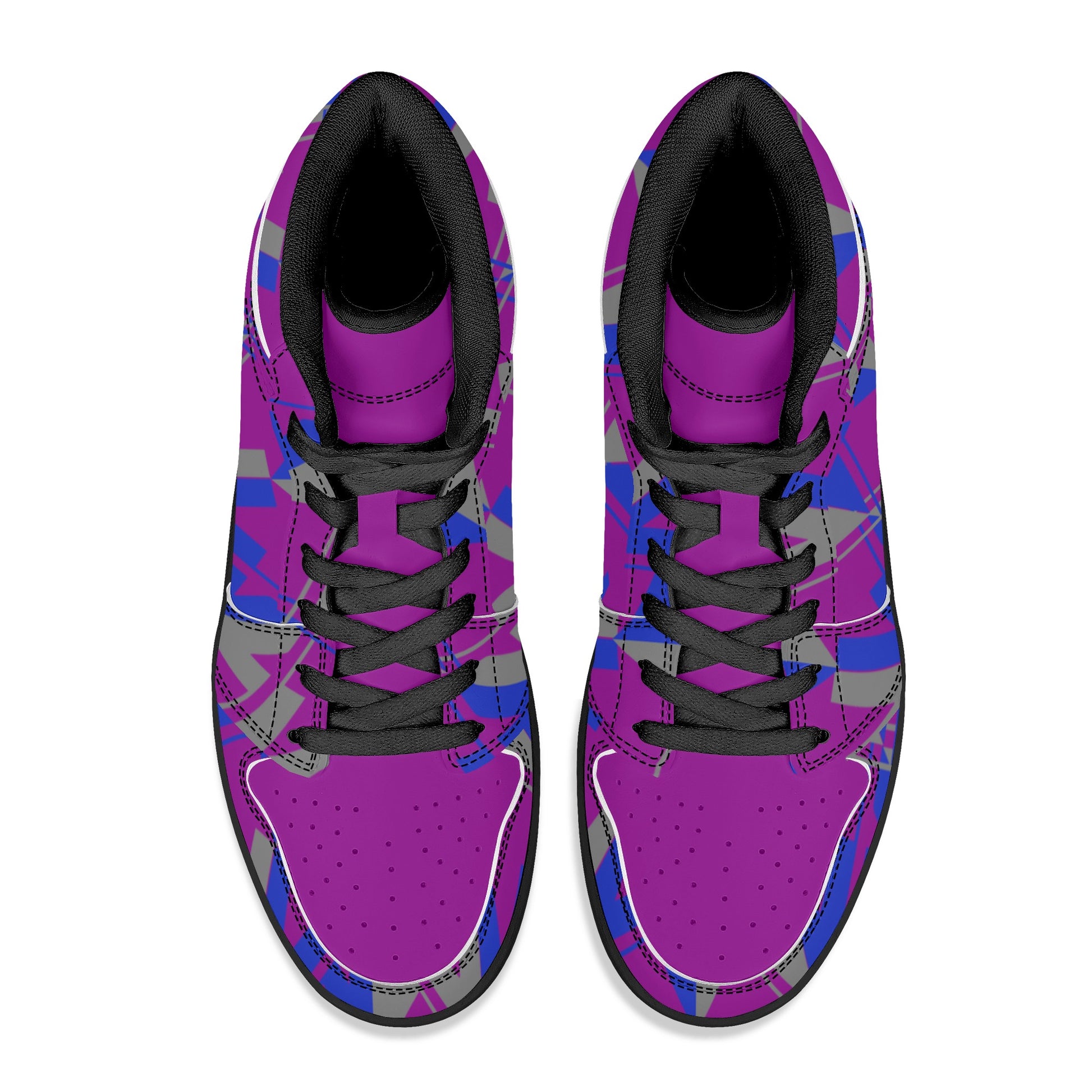 Women's Mardi Gras High Top Leather Sneakers - Misfit Marketing Designs