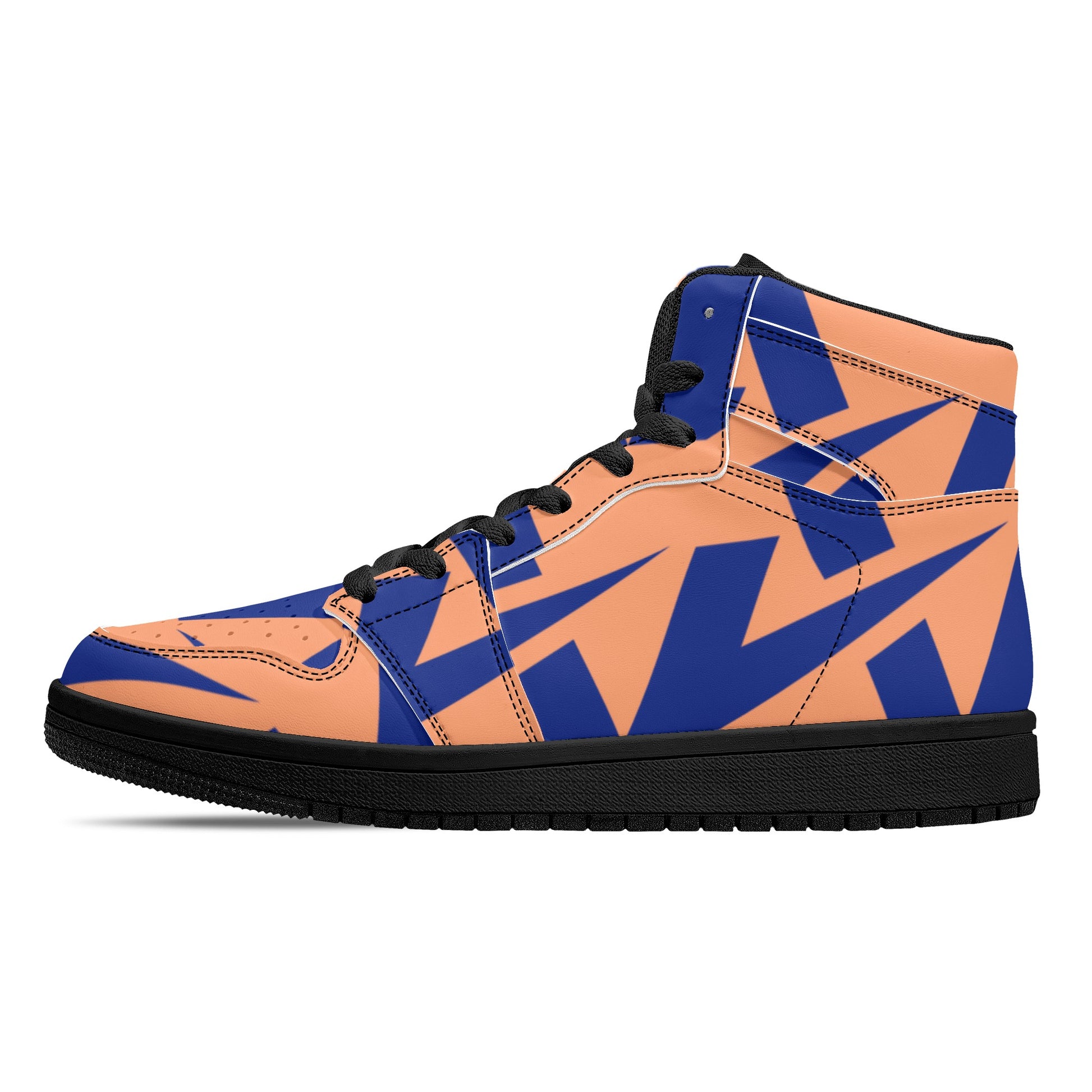 Women's Atomic Tangerine High Top Leather Sneakers - Misfit Marketing Designs