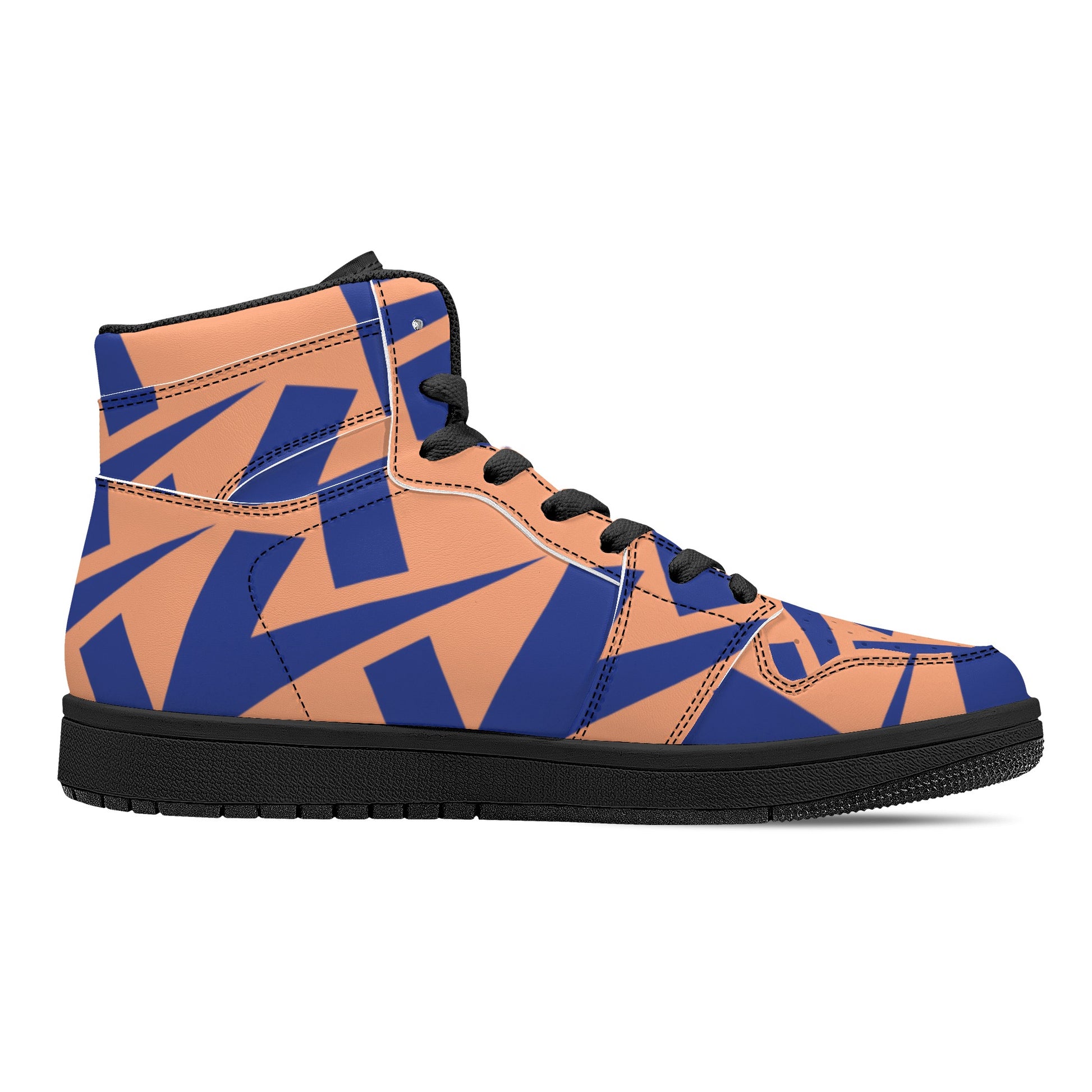 Women's Atomic Tangerine High Top Leather Sneakers - Misfit Marketing Designs