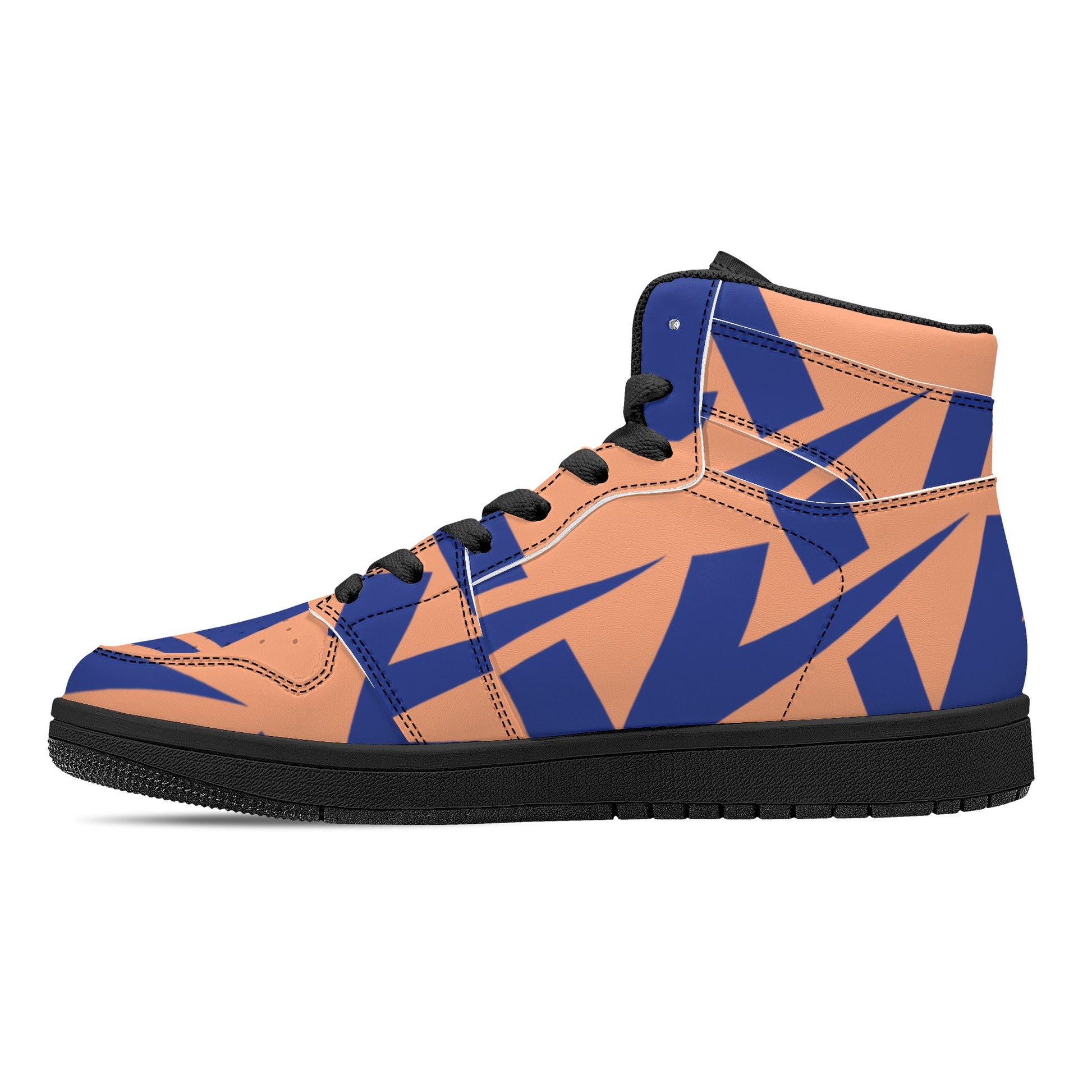 Women's Atomic Tangerine High Top Leather Sneakers - Misfit Marketing Designs