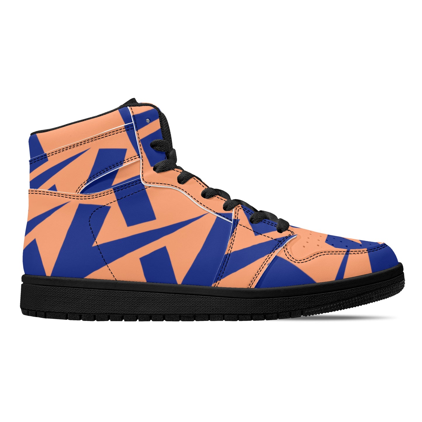 Women's Atomic Tangerine High Top Leather Sneakers - Misfit Marketing Designs