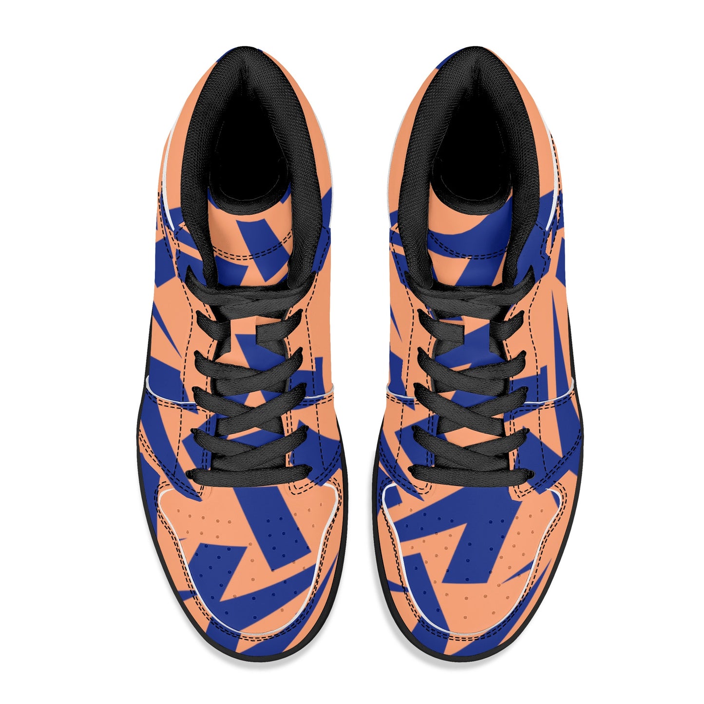 Women's Atomic Tangerine High Top Leather Sneakers - Misfit Marketing Designs