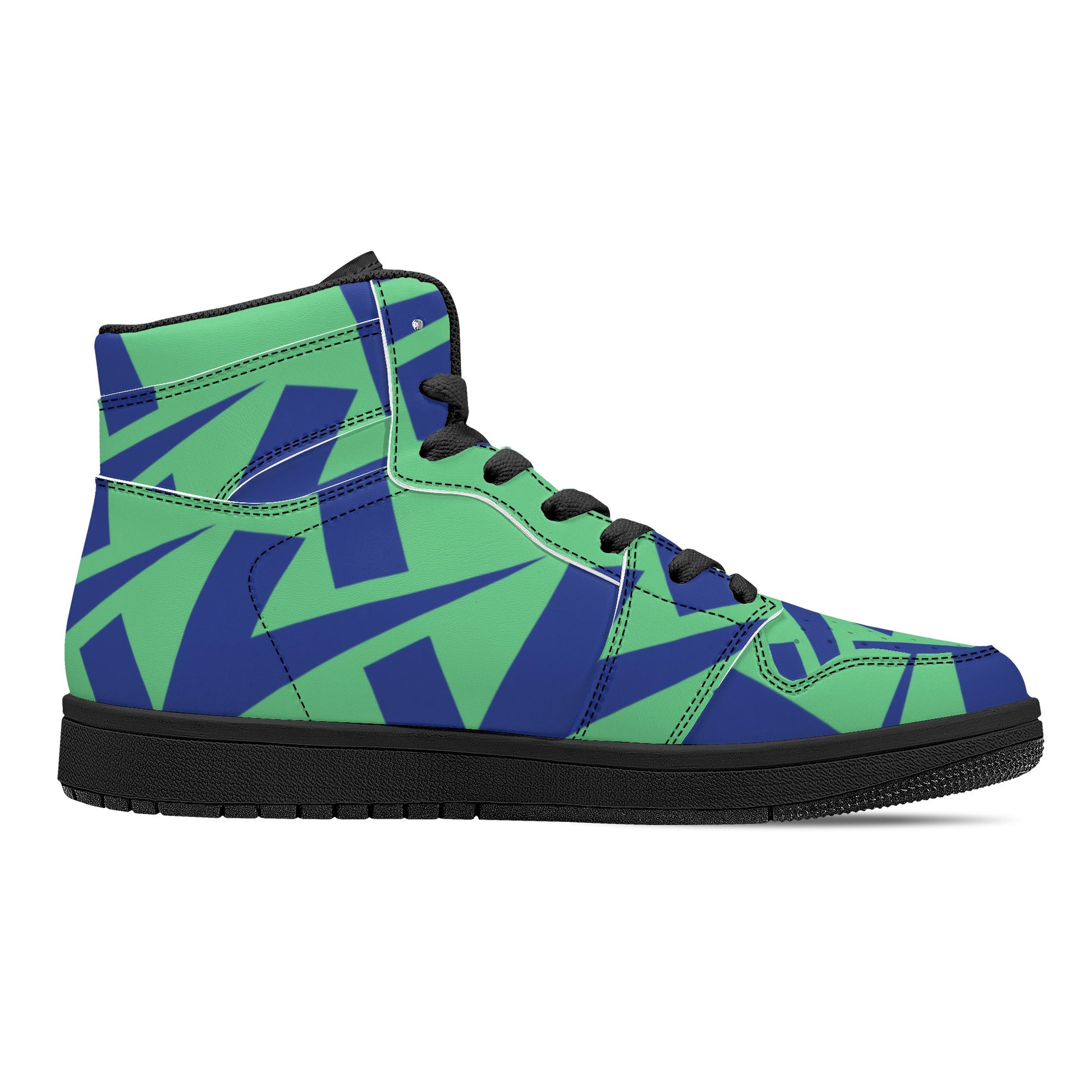 Women's Emerald Green High Top Leather Sneakers - Misfit Marketing Designs