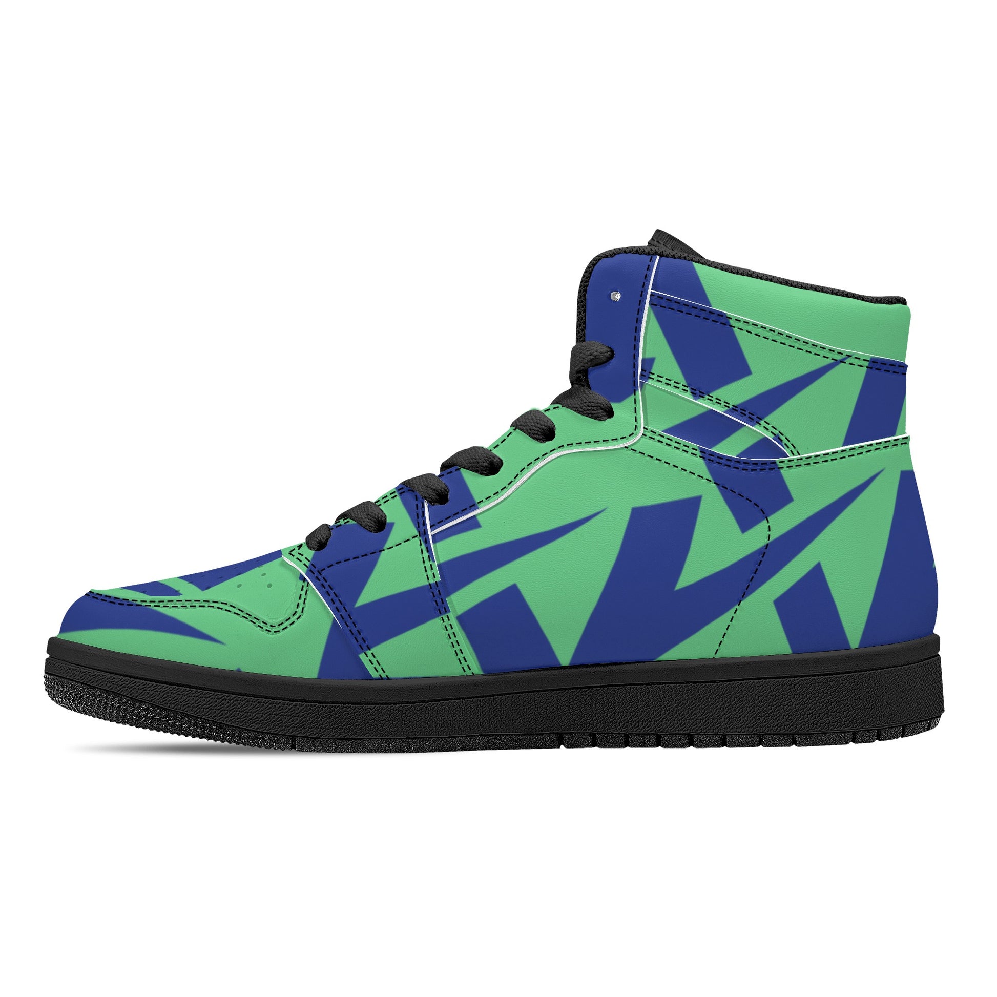 Women's Emerald Green High Top Leather Sneakers - Misfit Marketing Designs