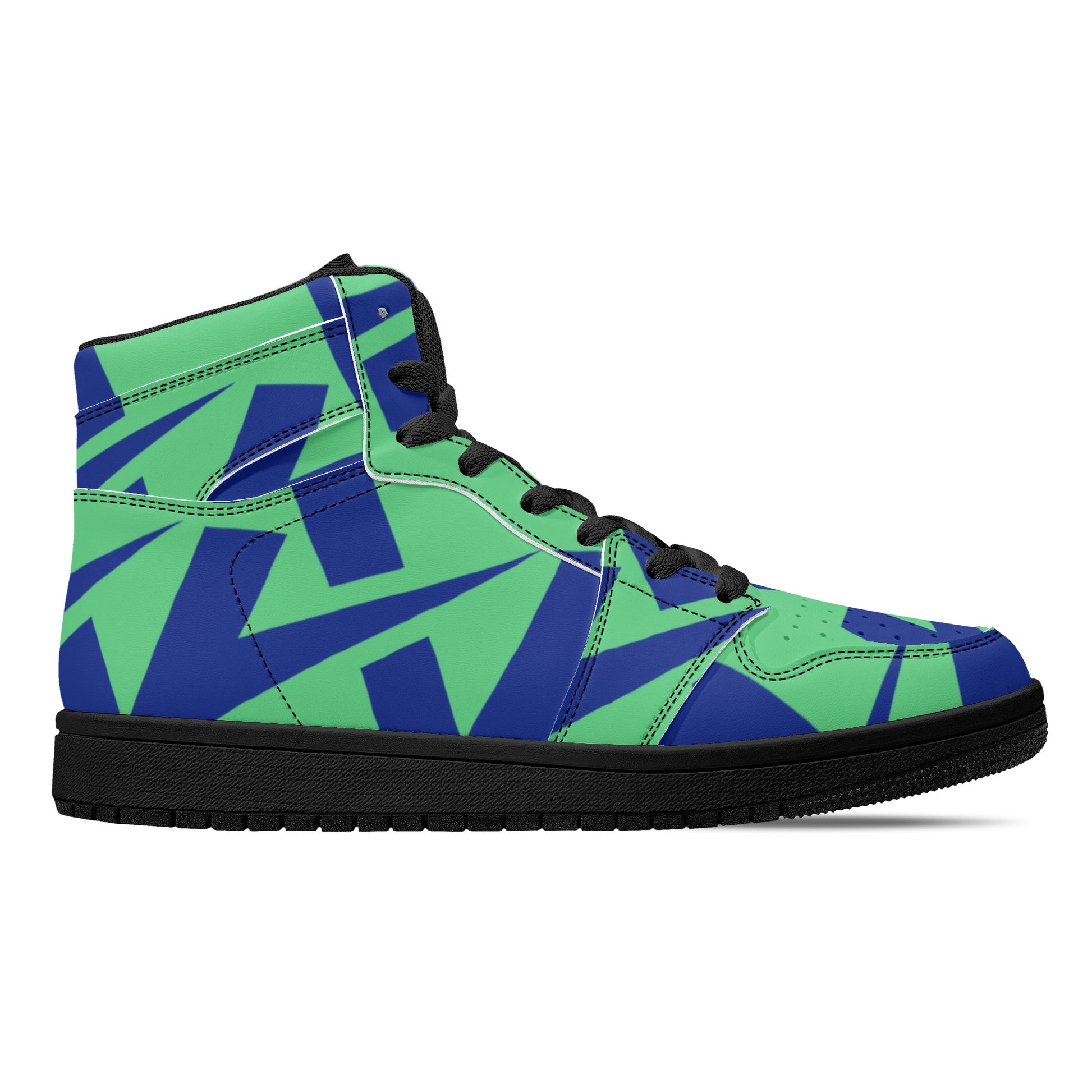 Women's Emerald Green High Top Leather Sneakers - Misfit Marketing Designs